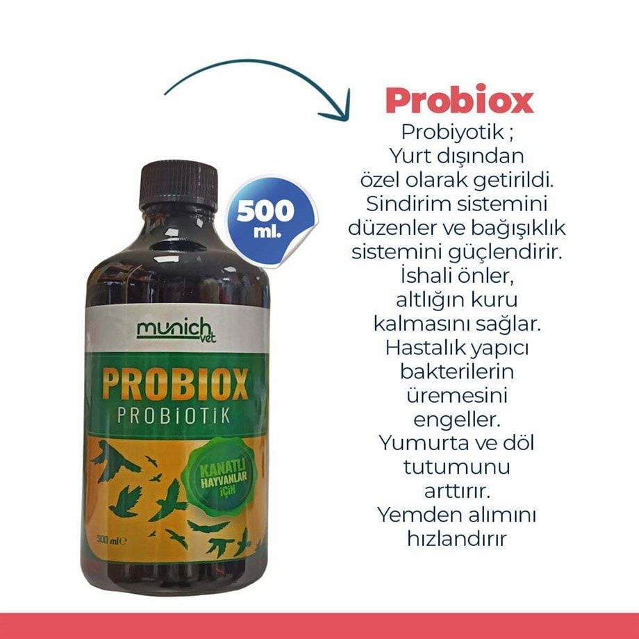Munich Vet Probiox – Kanatlı Hayvanlar İçin Canlı Probiyotik 500 ml
