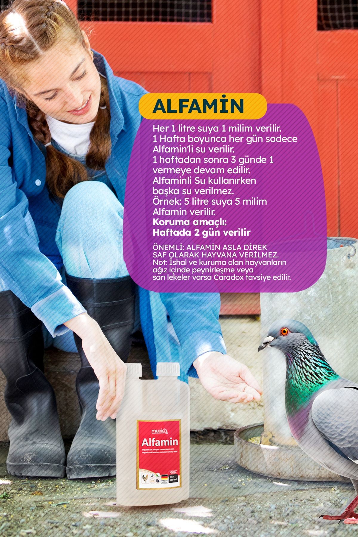 Alfamin Kuşlar Için Ishal Kuruma Sallabas Ürünü 500 ml