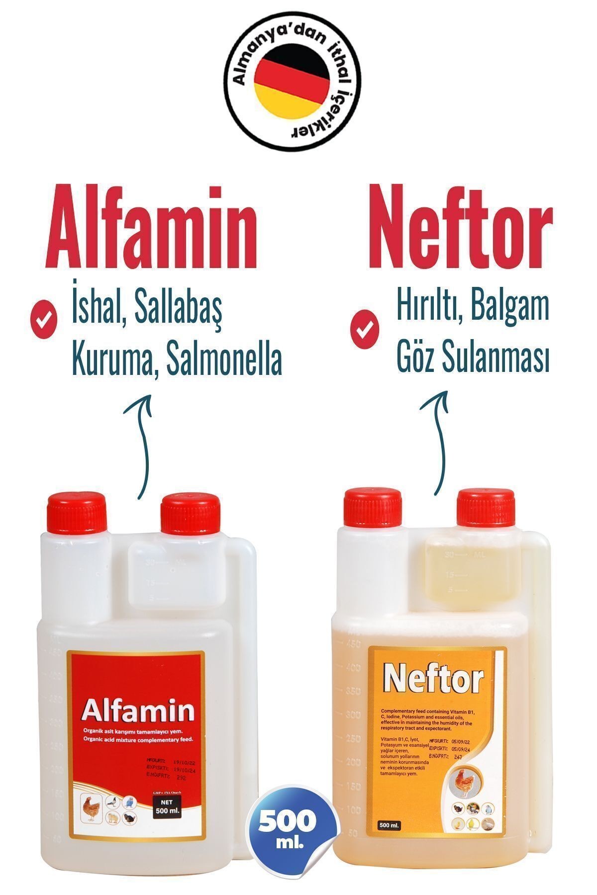 2li Set Kuşlar Alfamin Ishal + Neftor Hırıltı Seti (500 Ml)