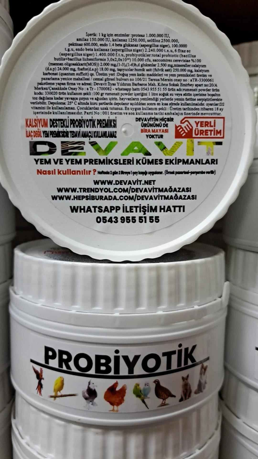 Devavit Probiyotik 500gr – Kuşlar İçin Bağışıklık Güçlendirici Takviye