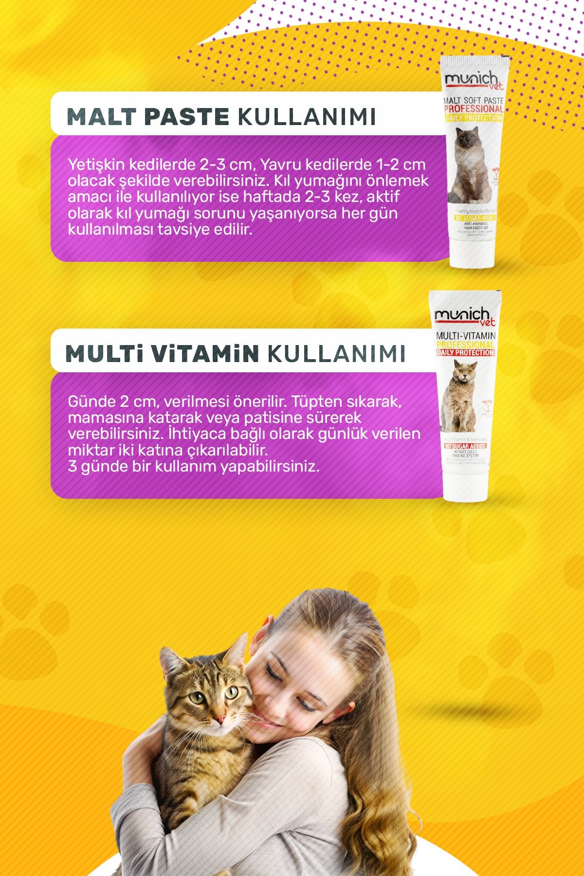 2'li Set Multi Vitamin Paste 100 gr Malt Paste Tüy Yumağı Önleyici 100 gr (MEMNUNİYET GARANTİLİ)