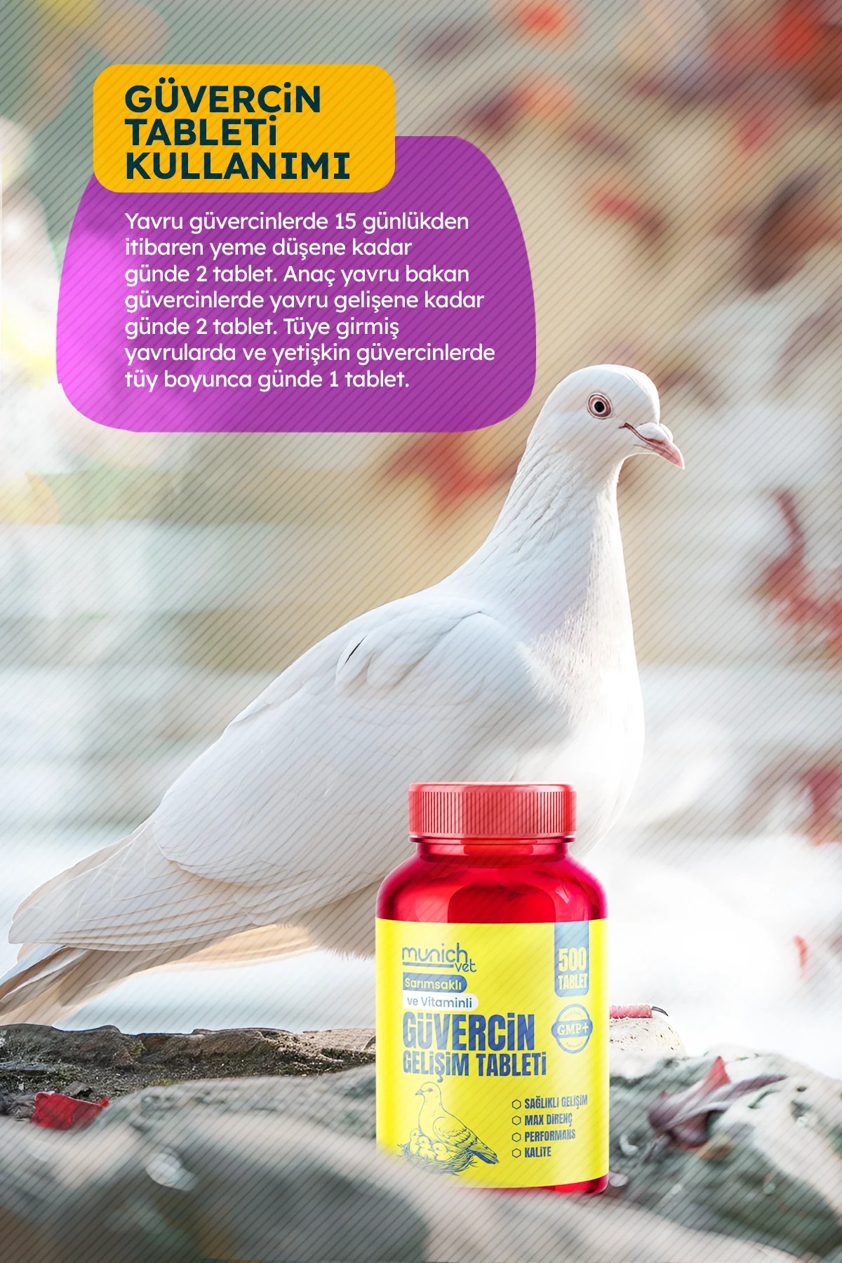 Sarımsaklı Bira Mayalı Güvercin Tablet 500 tablet