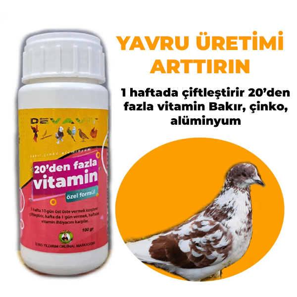 Devavit Vitamin 100 Gram  Kızıştırıcı – Güvercinler İçin Üreme Desteği