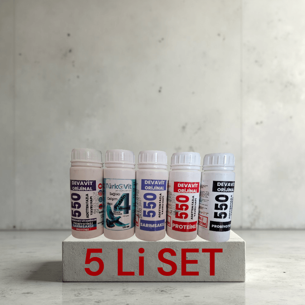 Devavit Yavru Gelişim Hapı Seti – 5'li Paket | Güvercinler İçin Komple Destek