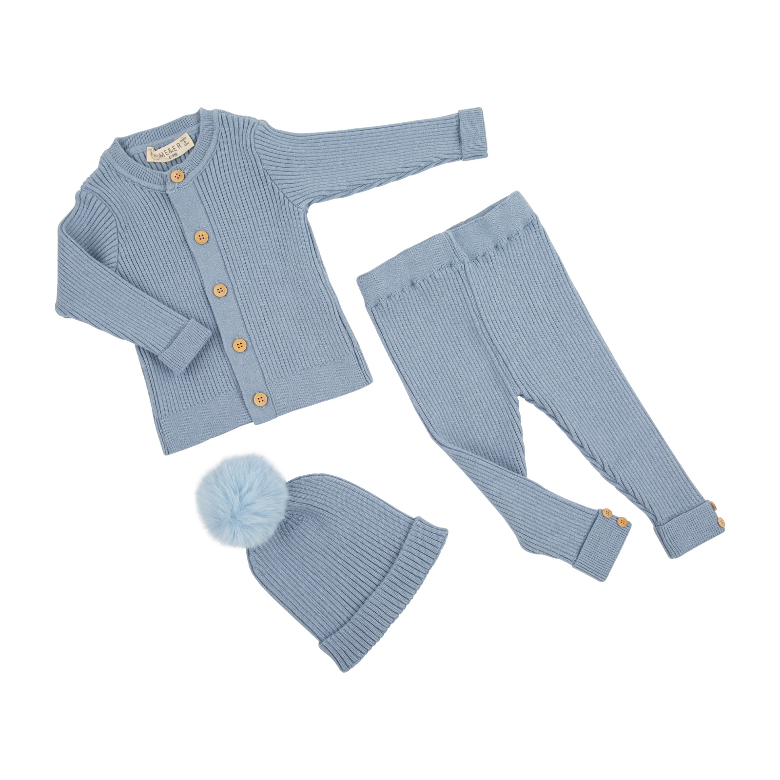 Şapkalı Triko Takım - mavii