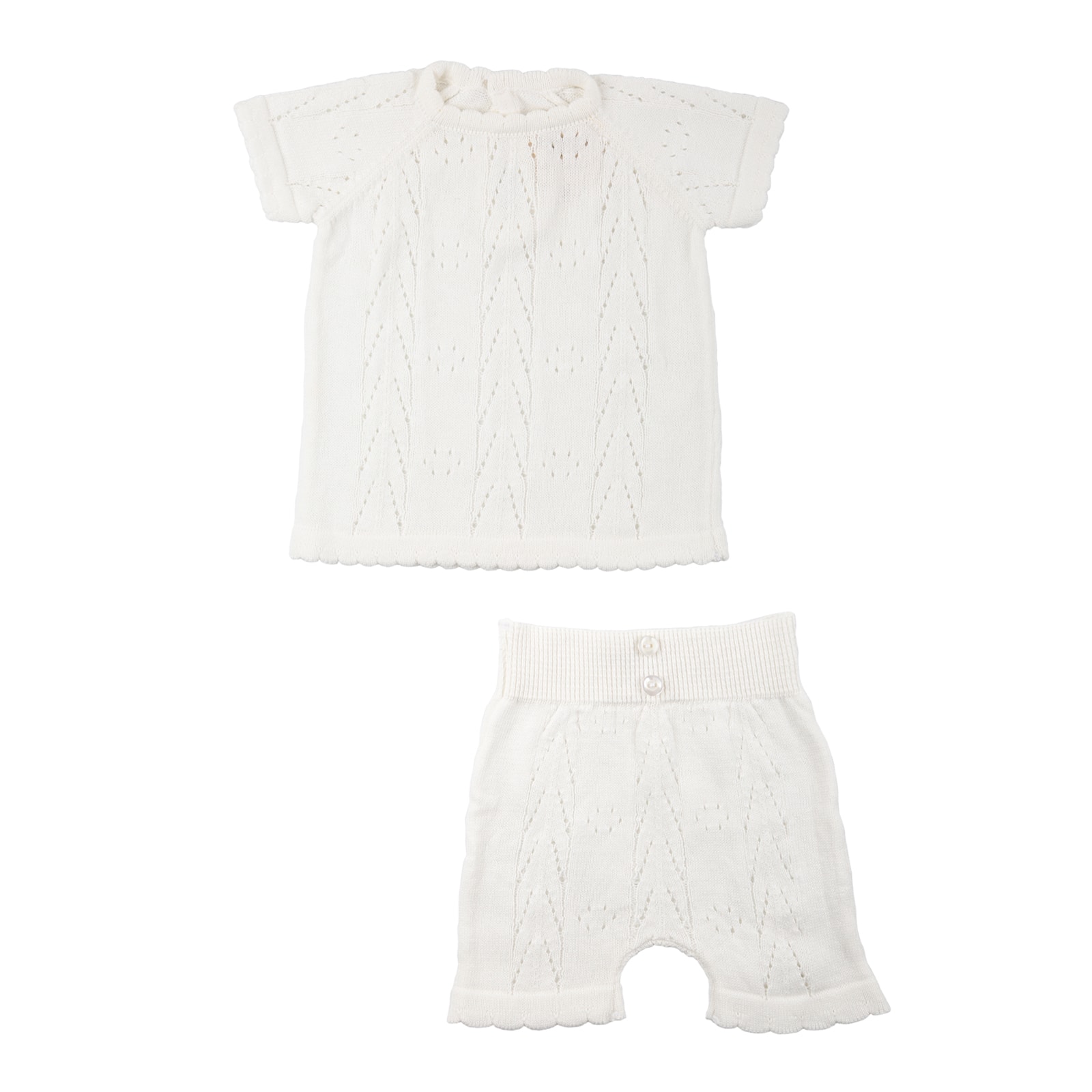 Triko Şortlu Takım Kız - ekru