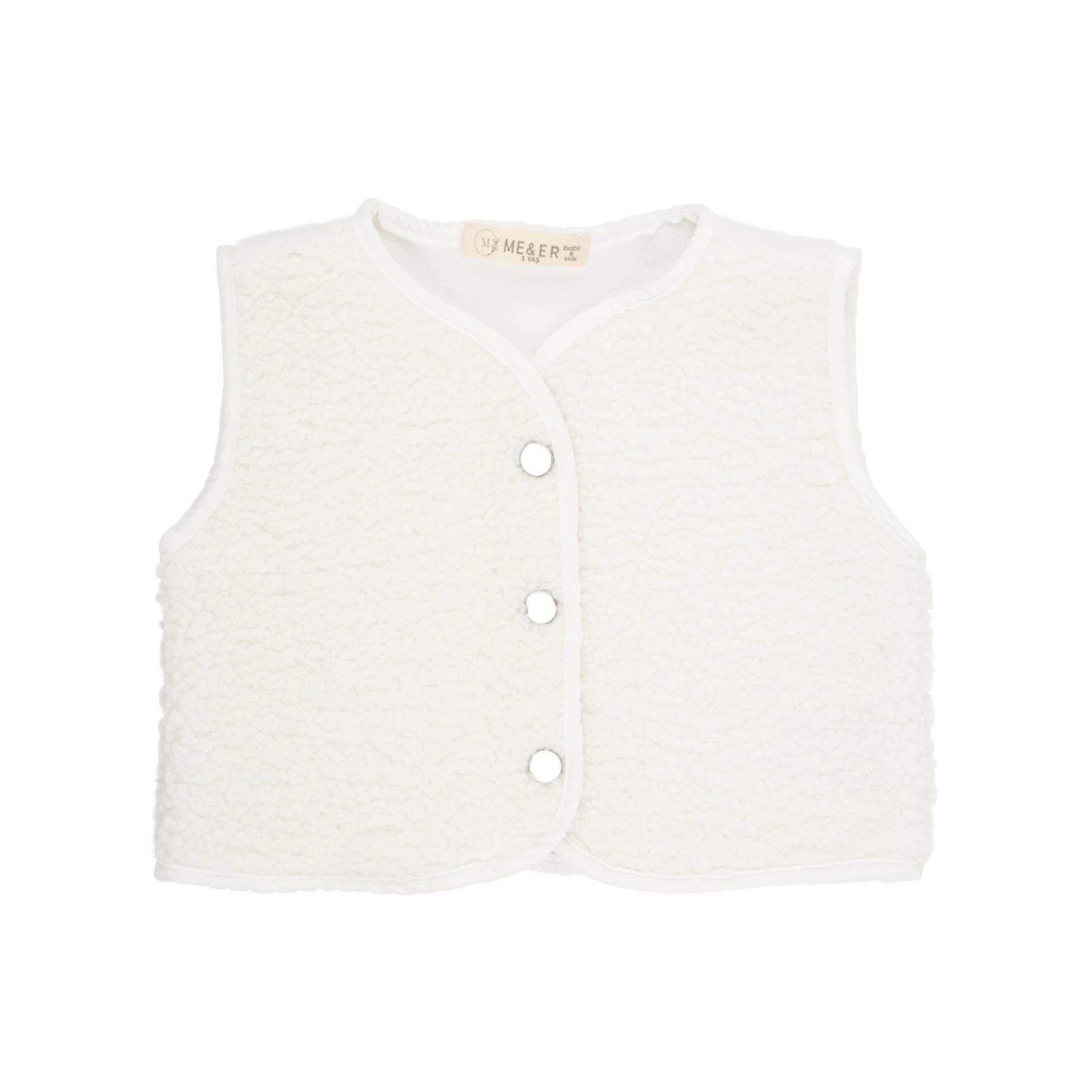 Peluş Yelek - beyaz