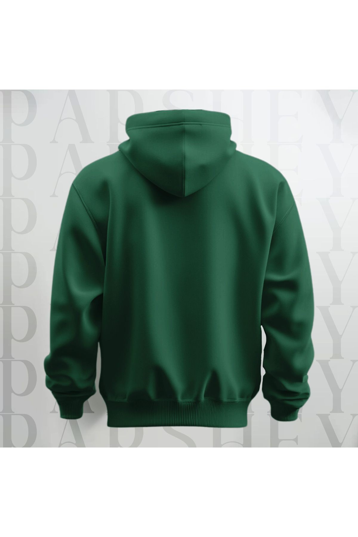 Dünya Deseni Baskılı Kapüşonlu Sweatshirt Hoodie Yünlü Kalın Kumaş 3 İplik Şardonlu