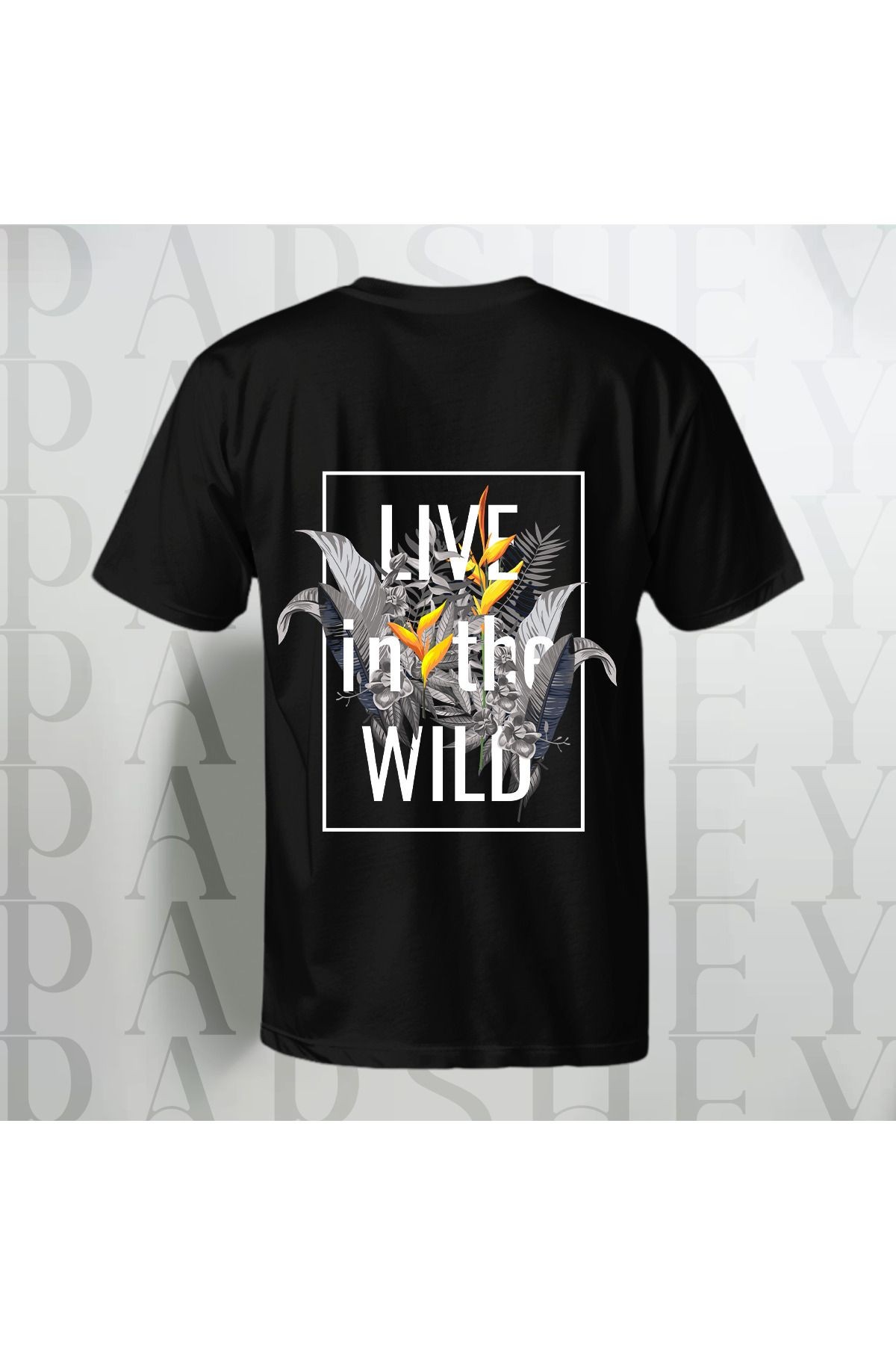 Live in the Wild Baskılı Unisex Yarım Kollu Bisiklet Yaka %100 Pamuk Oversize T-shirt