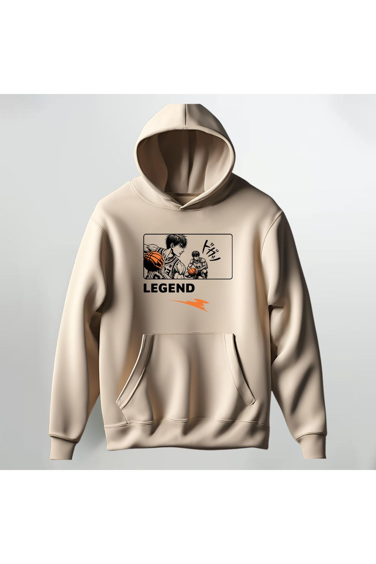 Legend Baskılı Kapüşonlu Sweatshirt Hoodie Kalın Kumaş 3 İplik Şardonlu