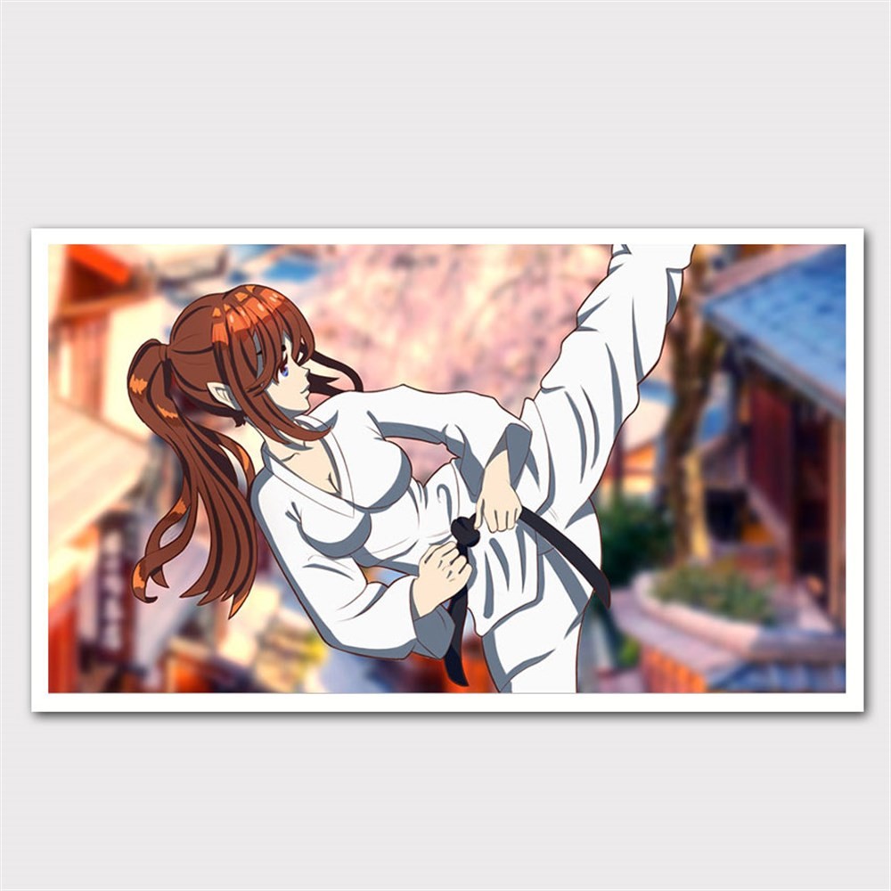Karateci Kız Antrenmanda Anime Kanvas Tablo