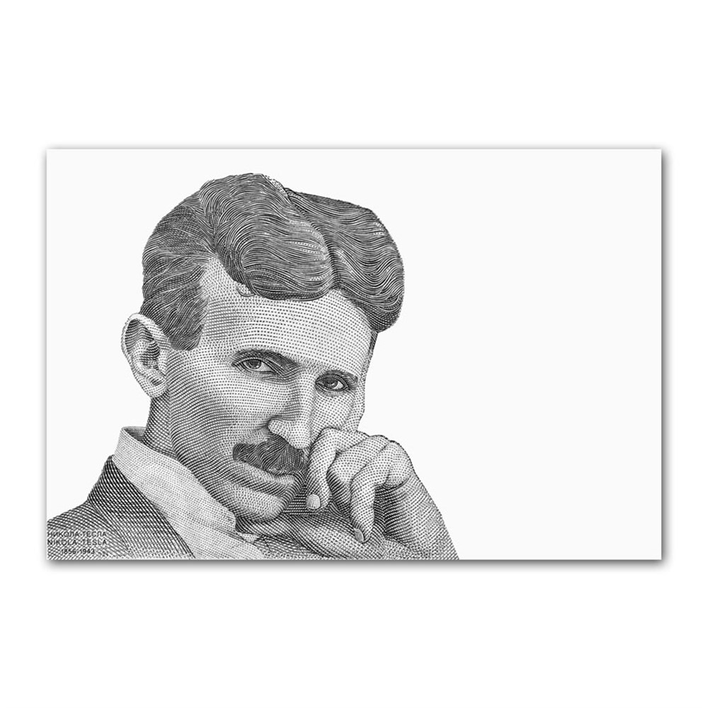 Noktalı Tesla Çizimi Kanvas Tablo