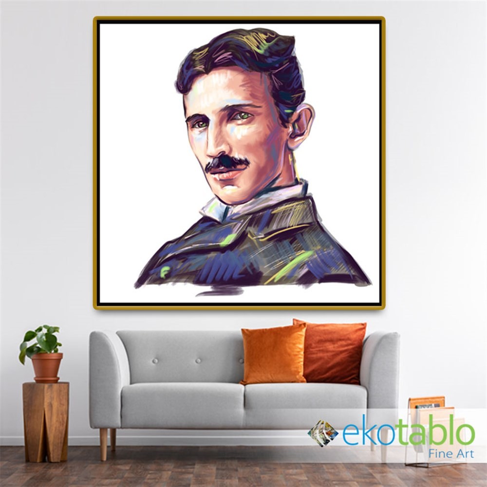 Nikola Tesla Portresi Kanvas Tablo