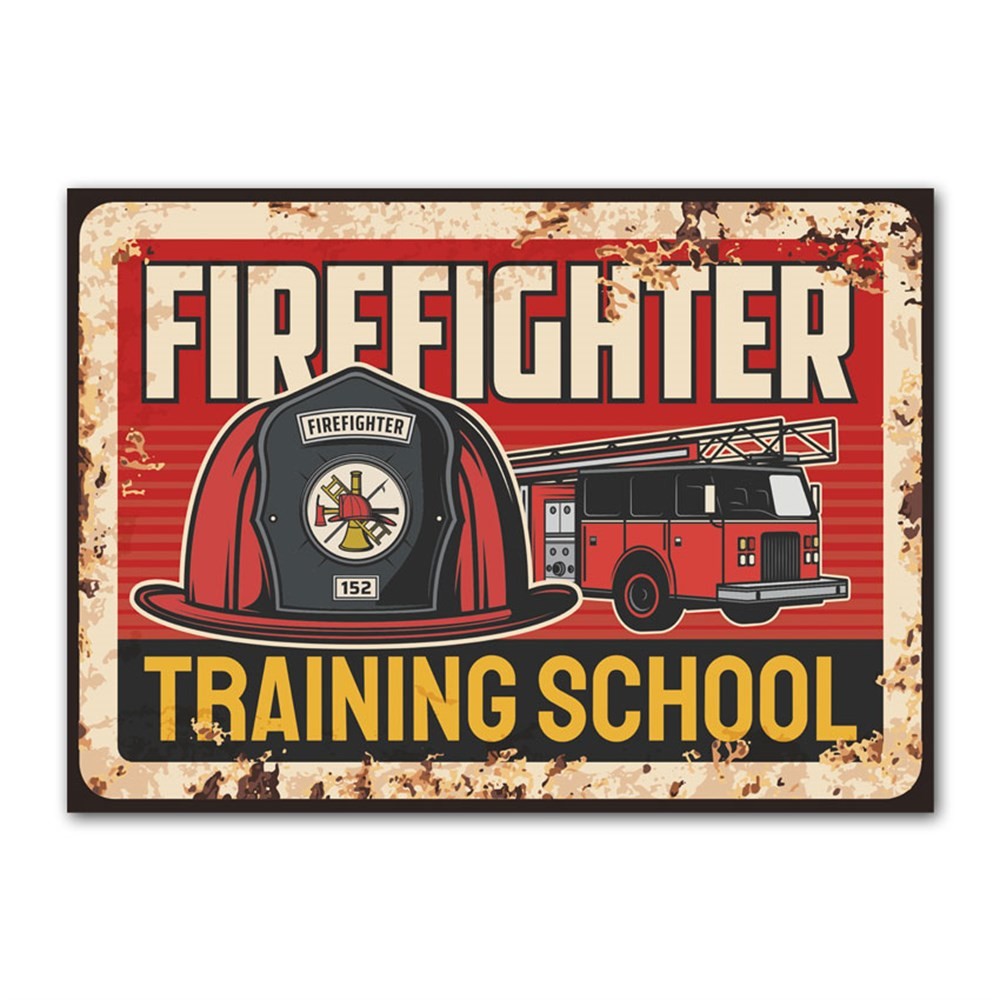 Firefighters Retro Kanvas Tablo