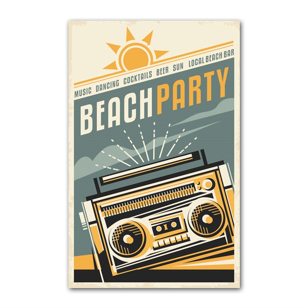 Beach Party Retro Kanvas Tablo