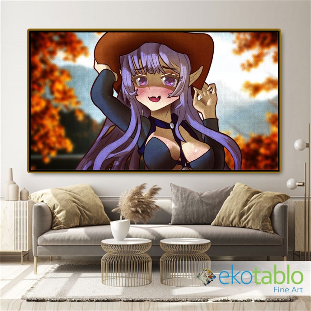 Kovboy Şapkalı Vampir Kız Anime Kanvas Tablo