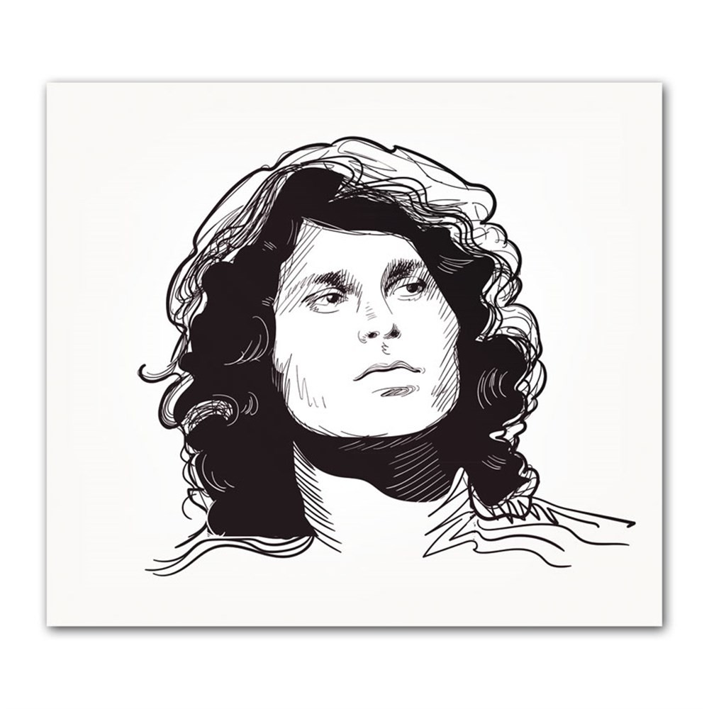Siyah Beyaz Jim Morrison Kanvas Tablo