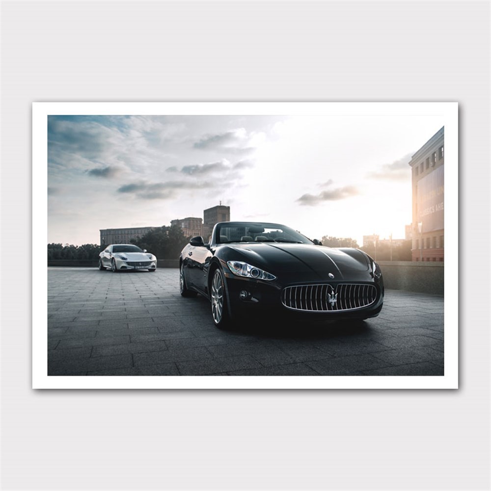 Siyah Maserati Quattroporte Çapraz Kanvas Tablo
