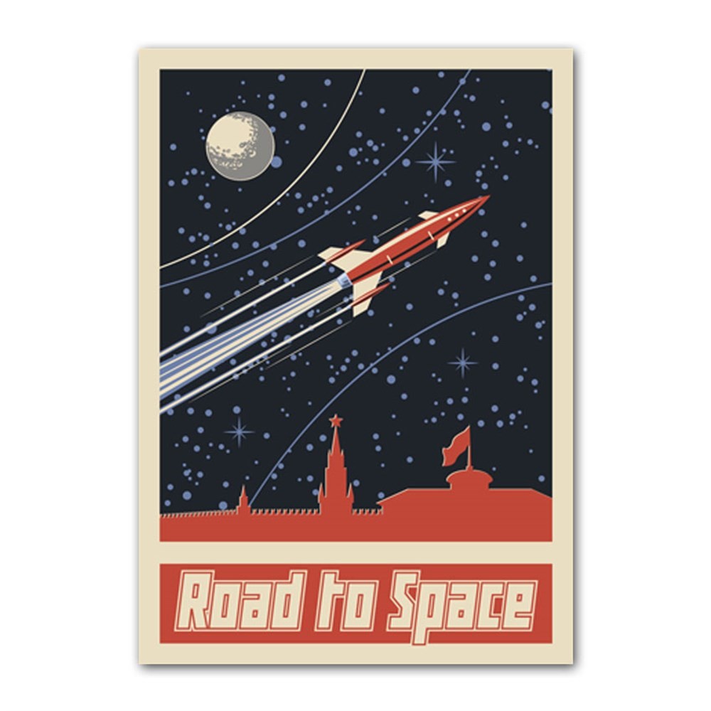 Road to Space Retro Kanvas Tablo