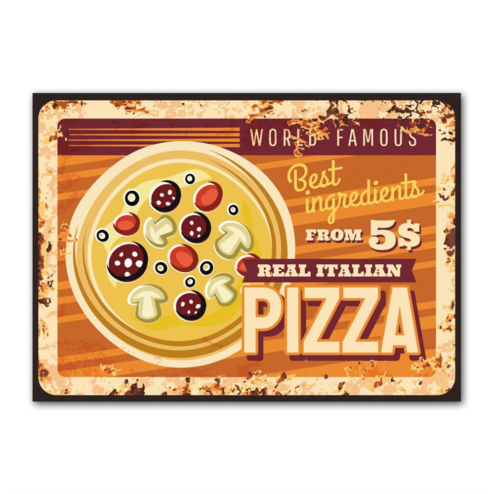 Real İtalian Pizza Retro Kanvas Tablo