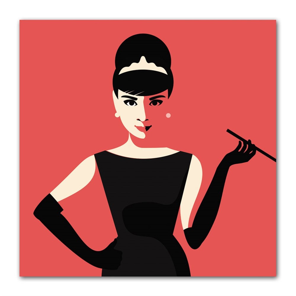 Kırmızı Audrey Hepburn Kanvas Tablo