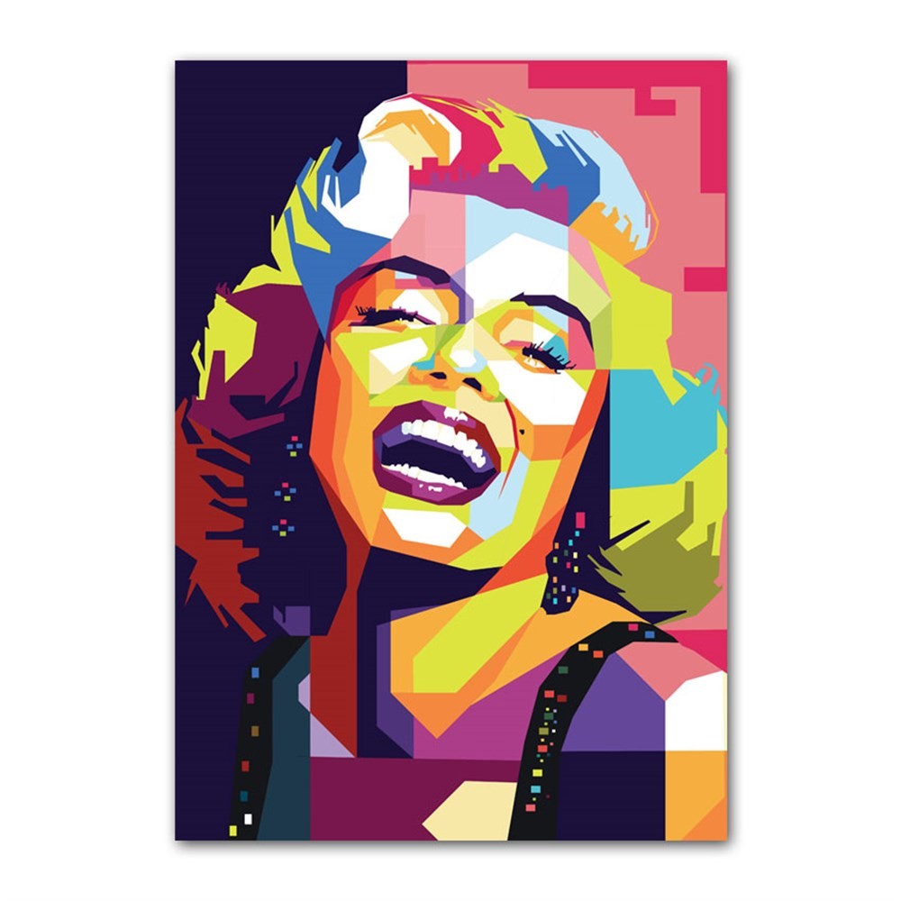 Kübik Marilyn Monroe Gülüşü Kanvas Tablo