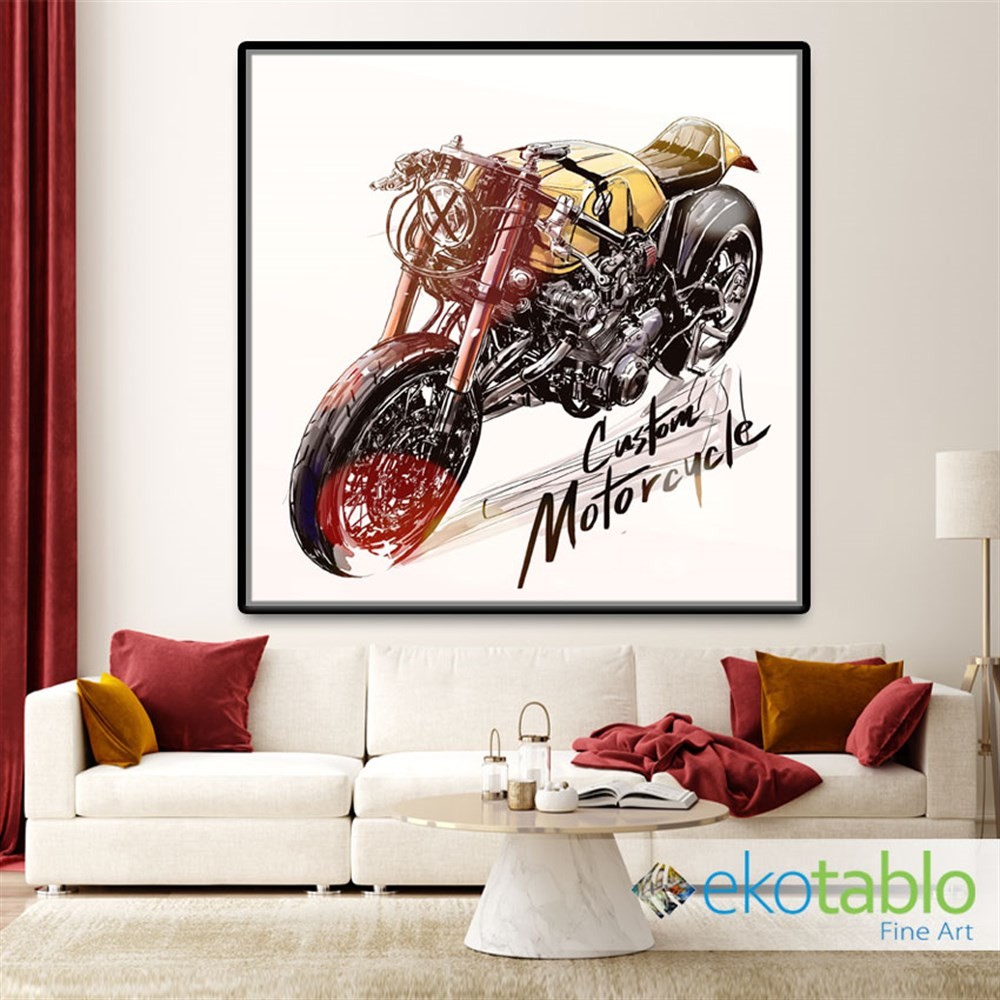 Costum Motorcycles Retro Kanvas Tablo