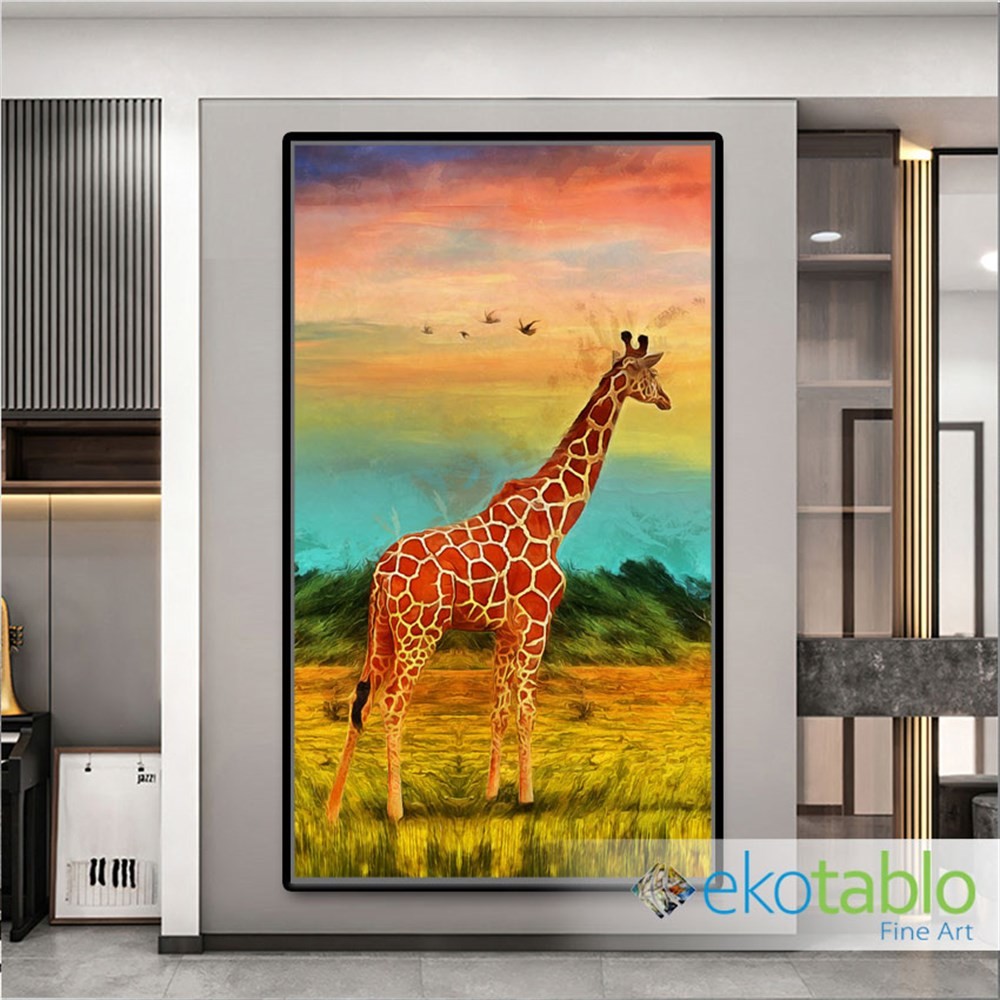 Savannadaki Zürafa 1 Kanvas Tablo image