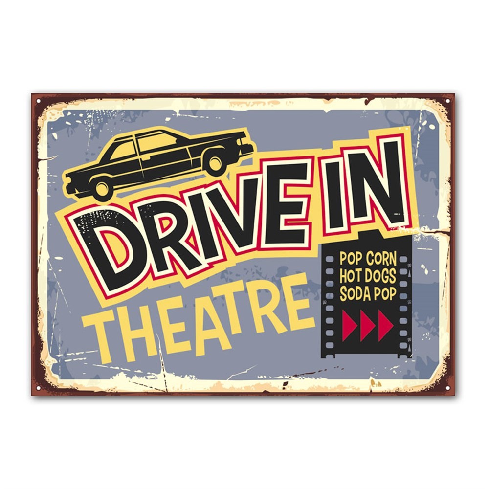 Drive in Theatre Retro Kanvas Tablo