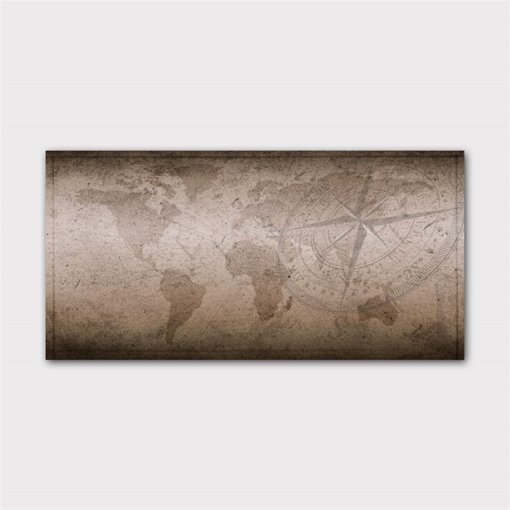Silik Dünya Haritası Kanvas Tablo