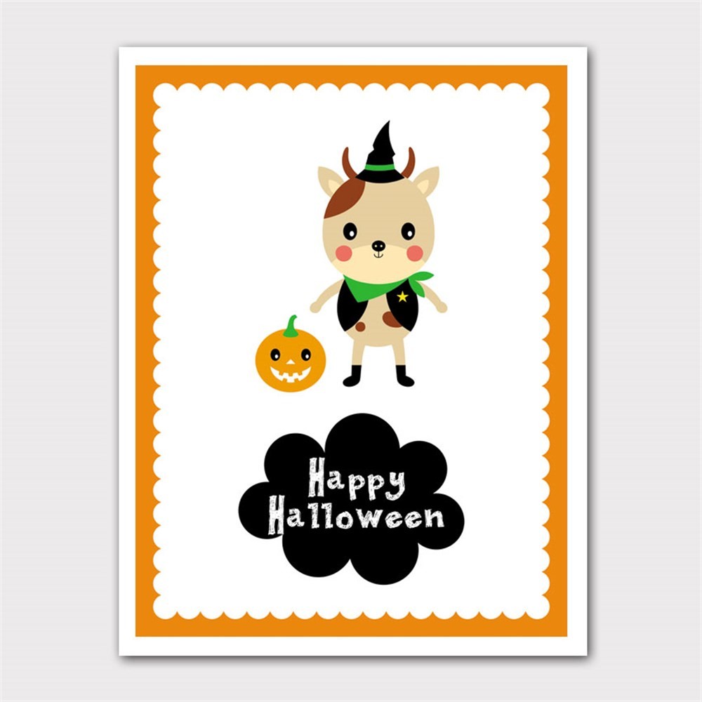 Happy Halloween Şerif Köpek Kanvas Tablo