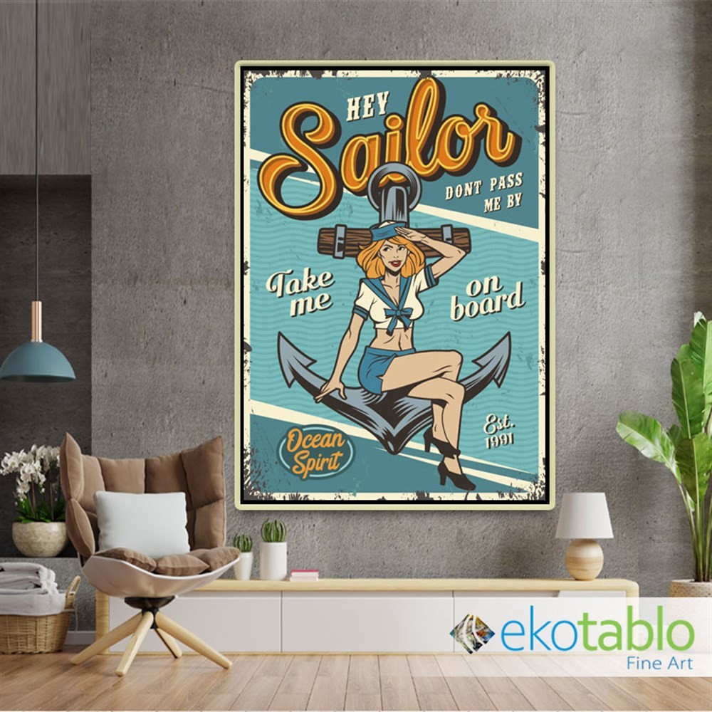 Hey Sailor Retro Kanvas Tablo main variant image