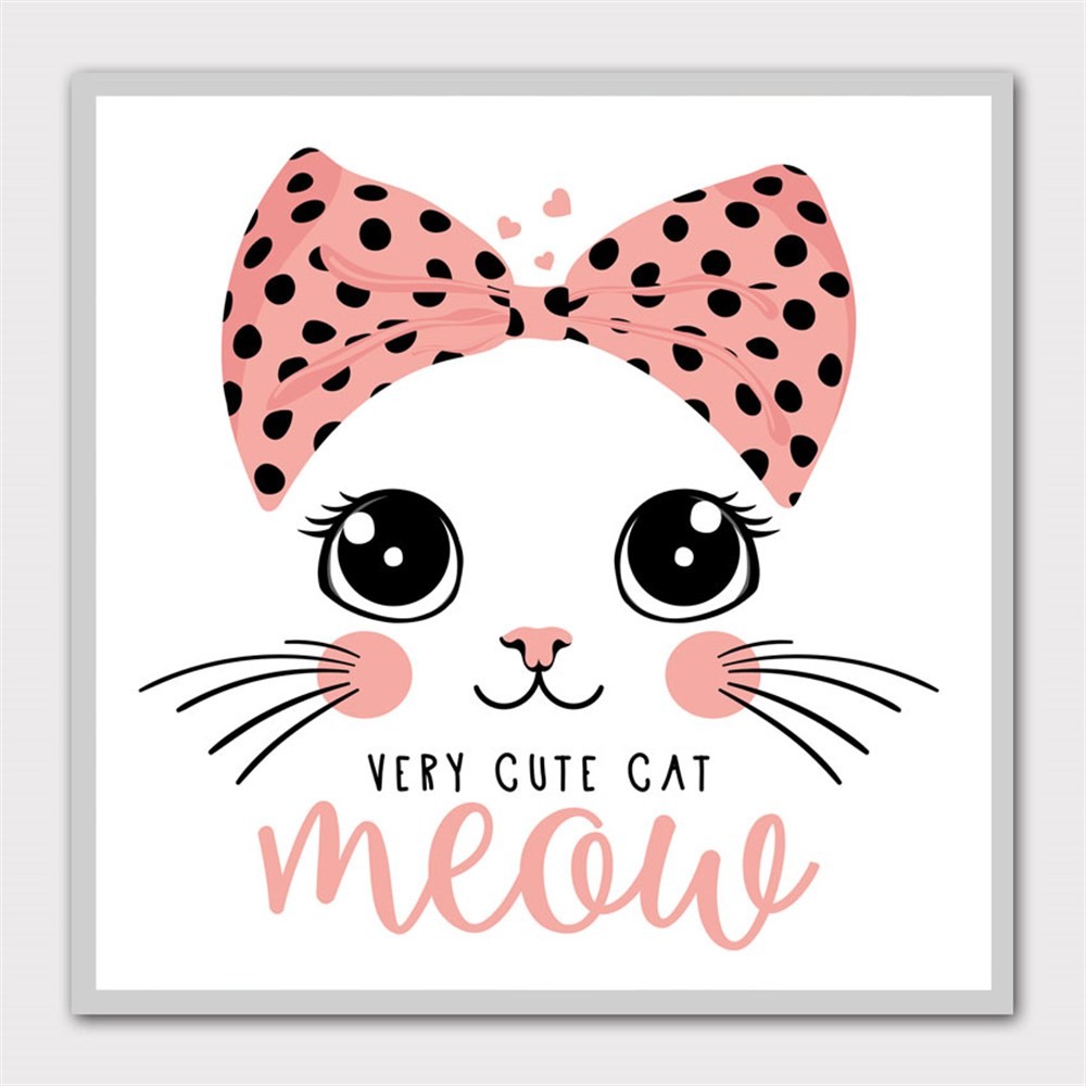 Very Cute Meow Cat Kanvas Tablo