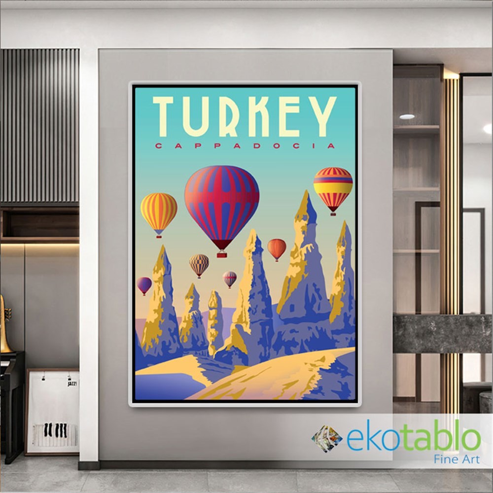 Kapadokya Turkiye Retro Kanvas Tablo main variant image