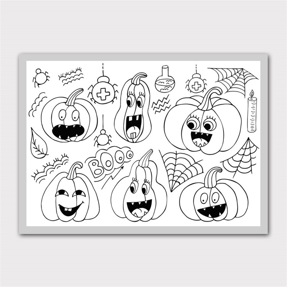 Halloween Balkabağı Boyama Kanvas Tablo