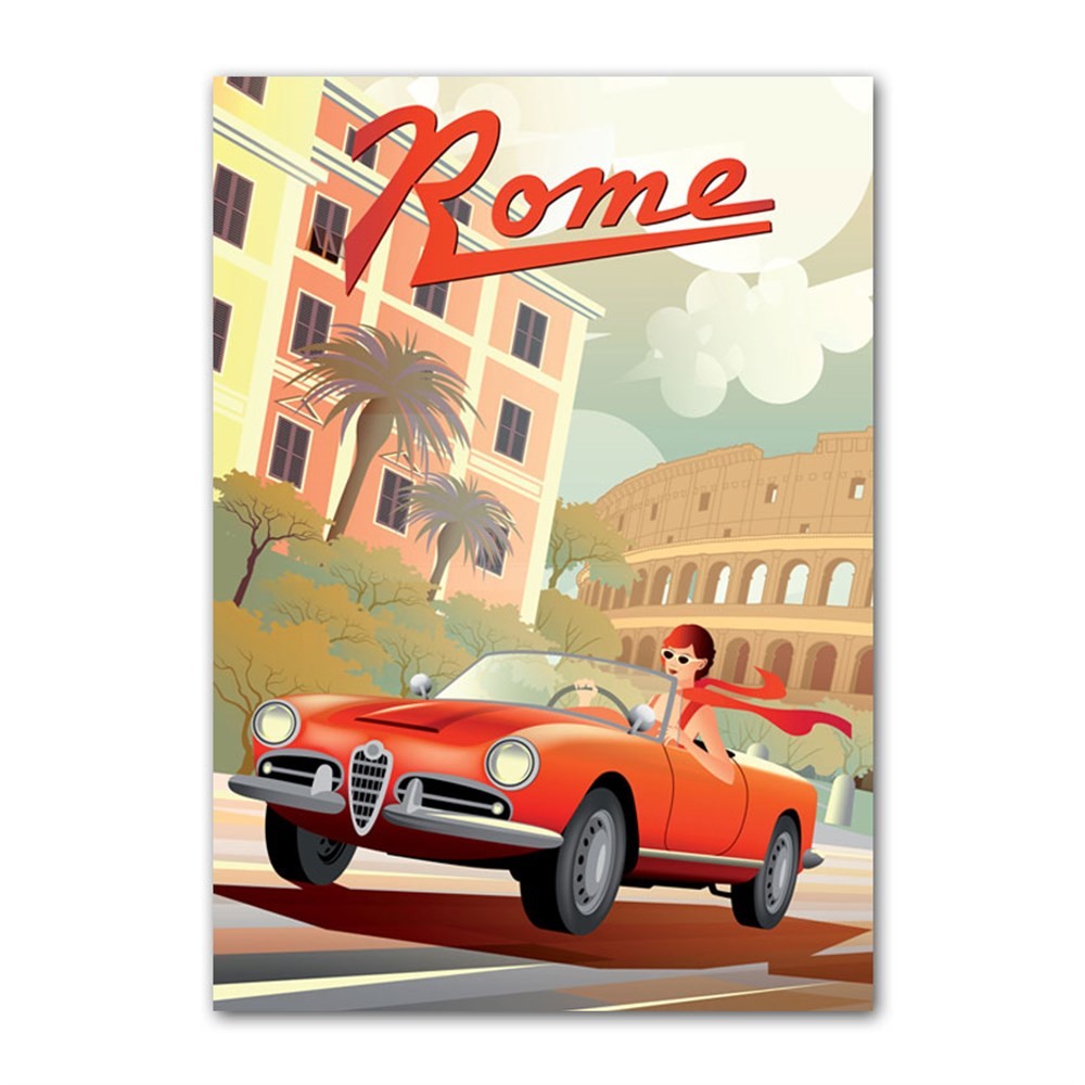 Alfa Romeo Rome Retro Kanvas Tablo