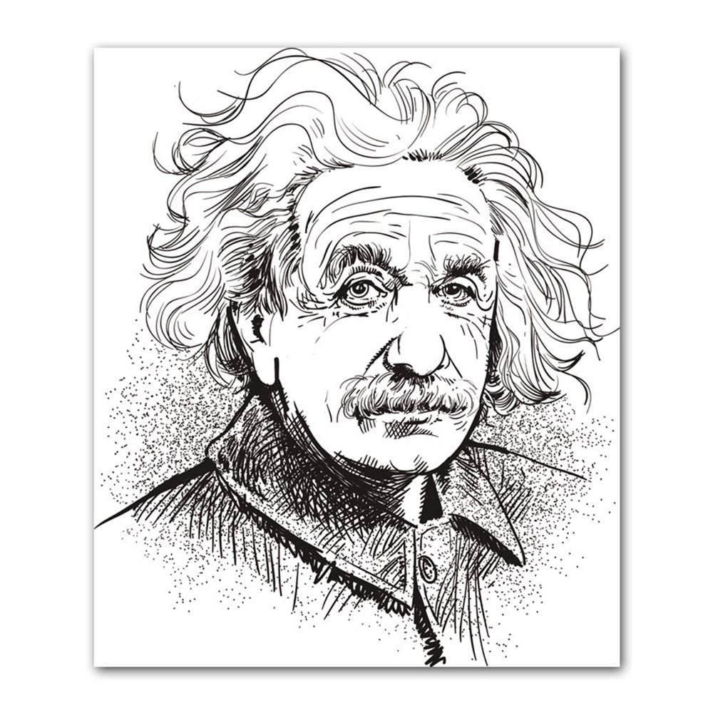 Kara Kalem Einstein Kanvas Tablo