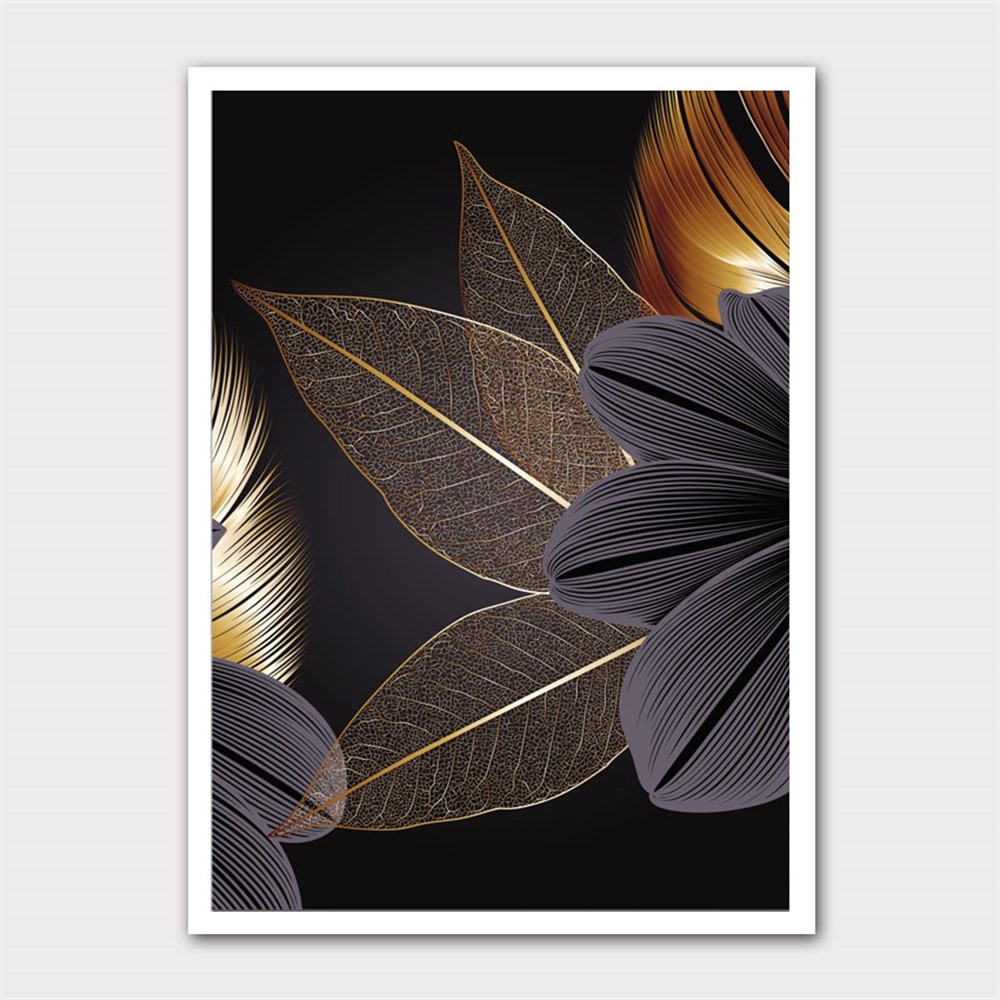 Gold Leaves II Kanvas Tablo