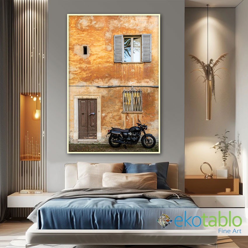 Ev ve Motorsiklet Kanvas Tablo image