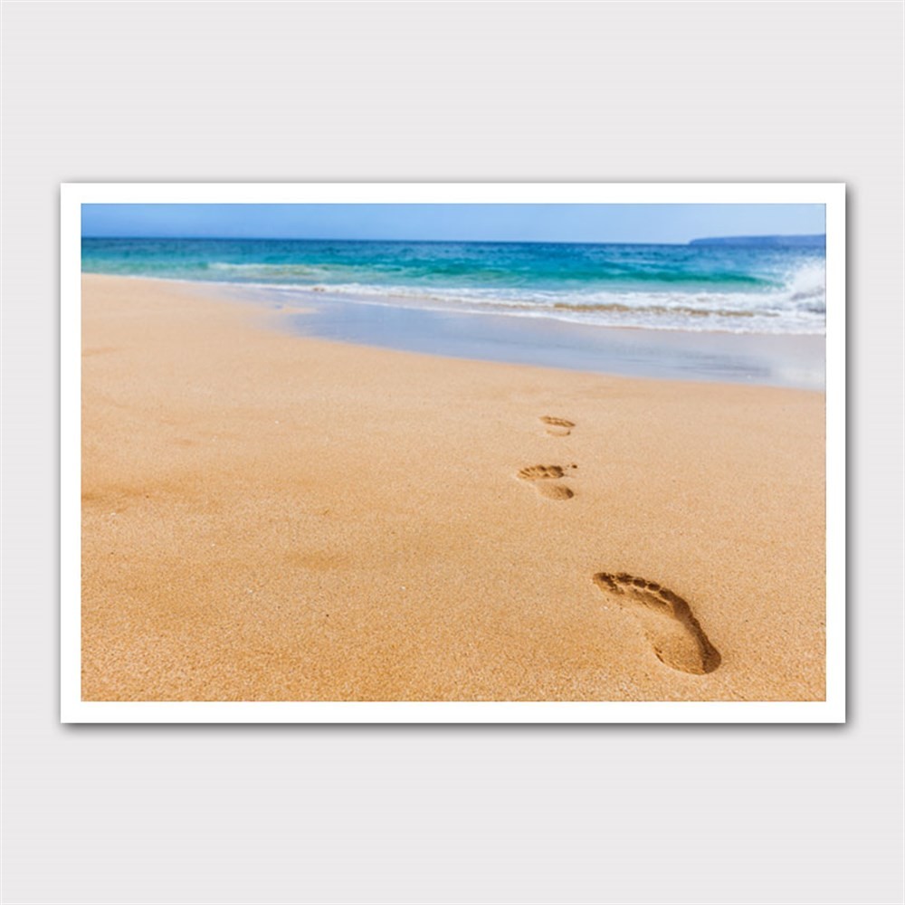 Kumda Ayak İzleri Kanvas Tablo