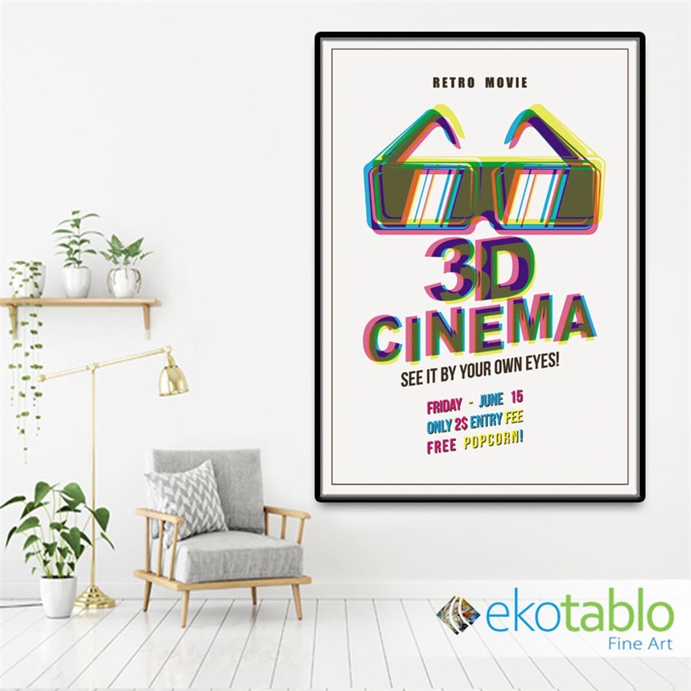 3D Sinema Afişi Kanvas Tablo