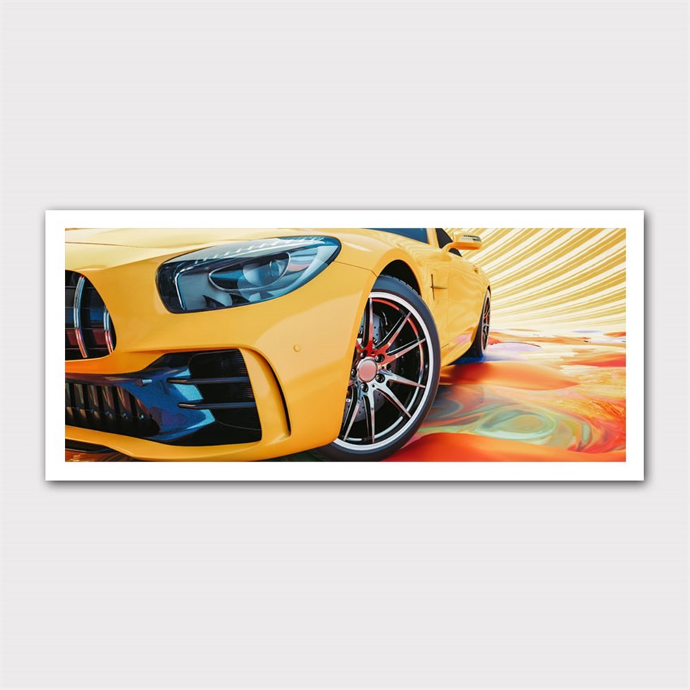Sarı AMG GT Çapraz Çekim Kanvas Tablo