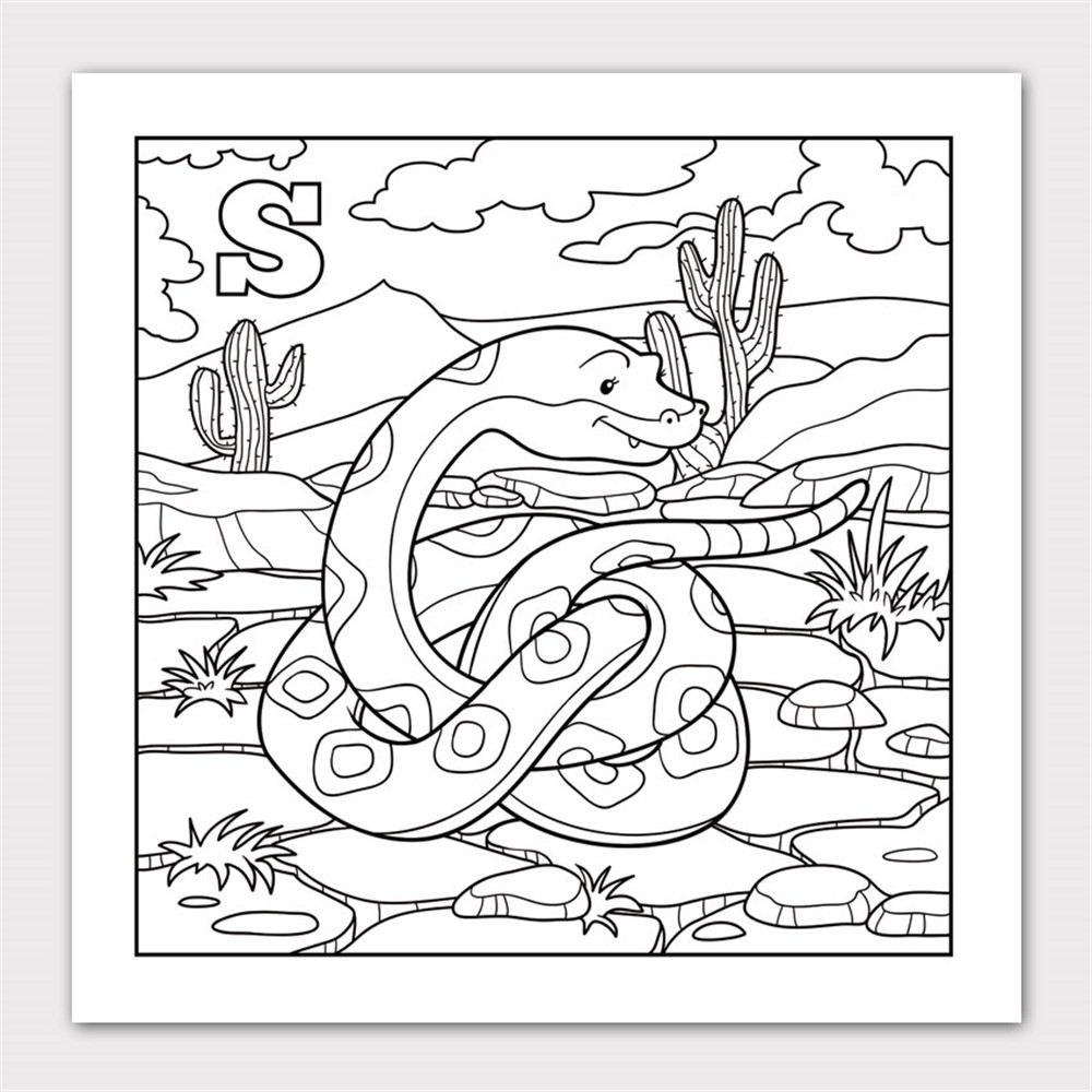 S for Snake Boyama Kanvas Tablo