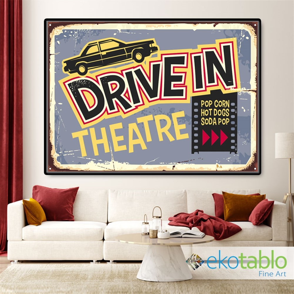 Drive in Theatre Retro Kanvas Tablo main variant image