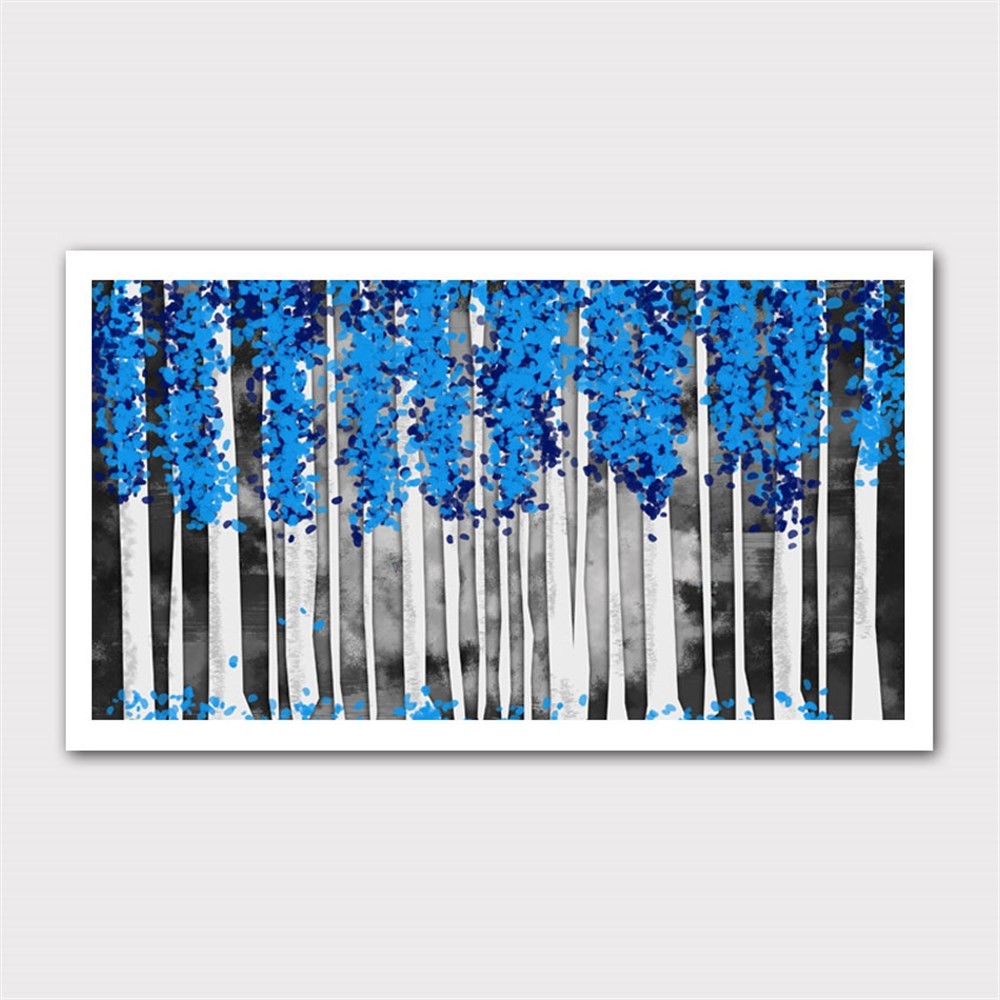 Soyut Mavi Ağaç Kanvas Tablo