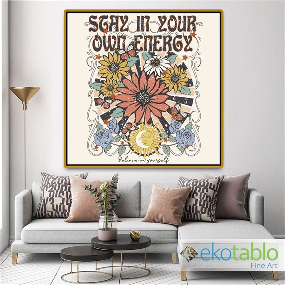 Stay in Your Energy Retro Kanvas Tablo image