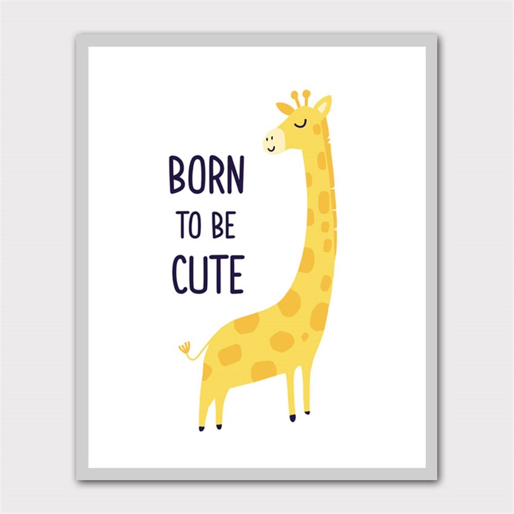 Born to be Cute Zürafa Kanvas Tablo