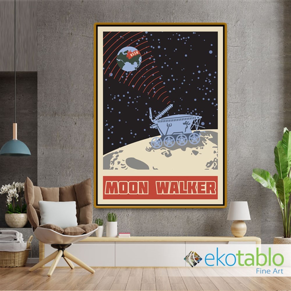Retro Moon Walker USSR Kanvas Tablo image