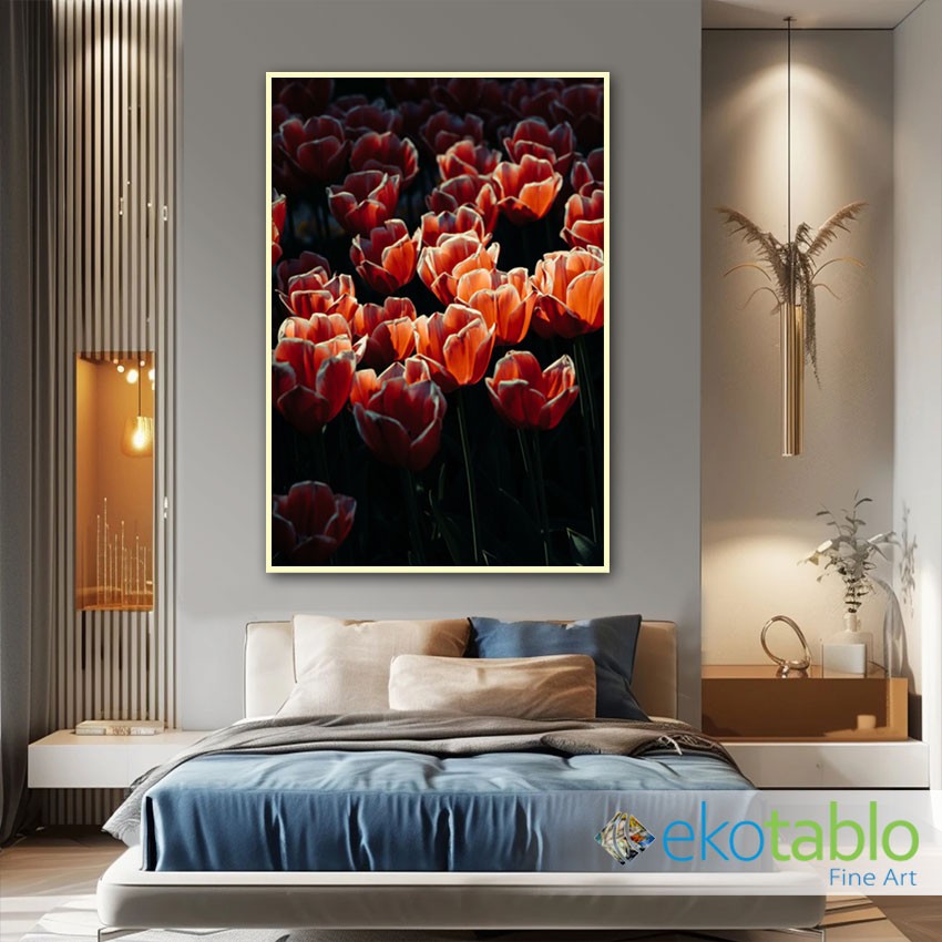 Gece ve Laleler Kanvas Tablo image