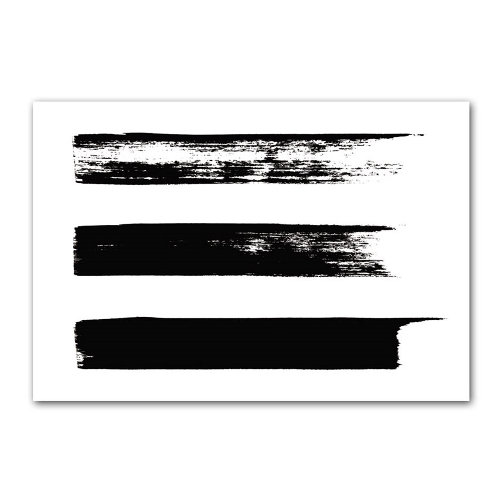 Üç Siyah Şerit Kanvas Tablo